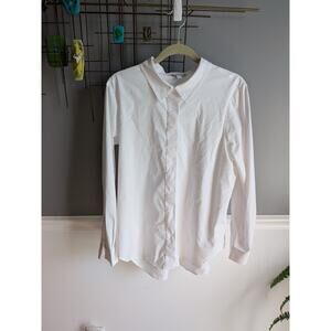 Liverpool Button Front Shirt Top Women's Size m White